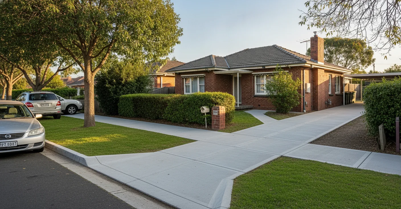 After — Single crossing widened for two cars, Melton South